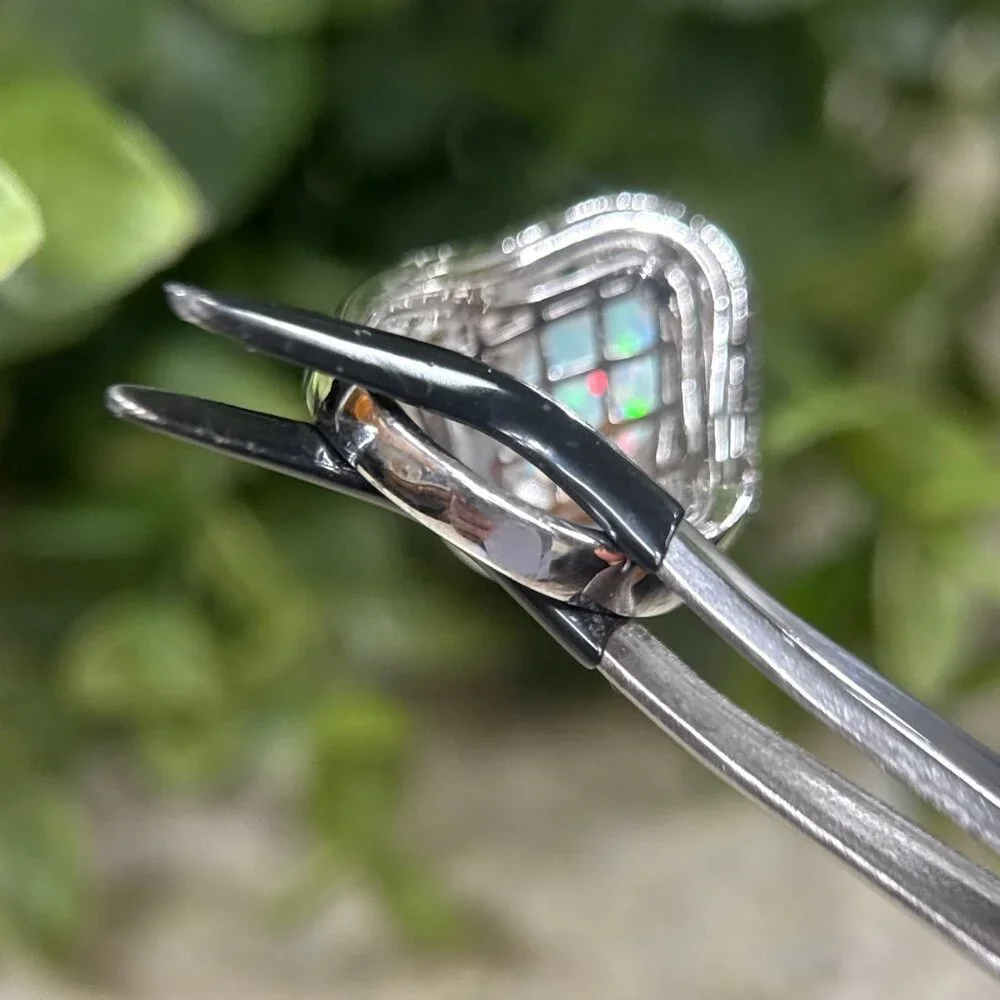 Stunning 925 Silver Opal/Multicolor Stones‎ Ring